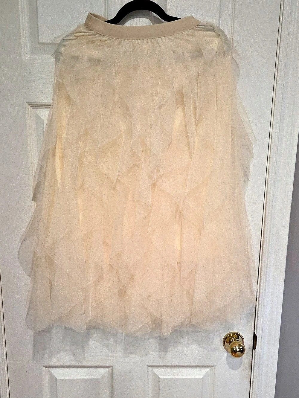 Layered Tulle Mini Skirt in Cream Size S 13"-17" waist